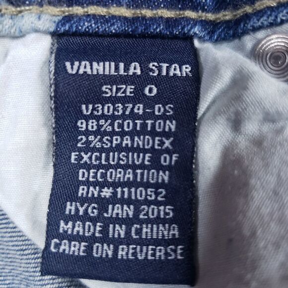 NWT Vanilla Star High Rise Flag Jean Shorts Size 0 USA American Flag Distressed - Picture 7 of 11